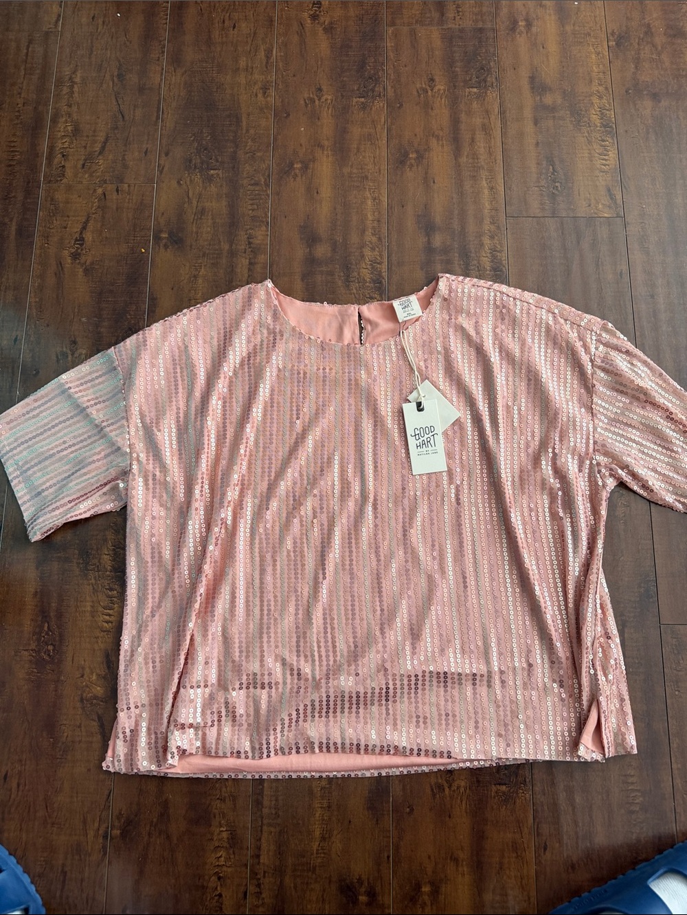 Matilda Jane (Good Hart) Pink Sequin Short Sleeve Top